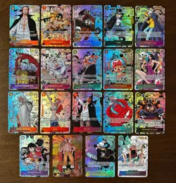 Set of 19 Handmade TEXTURED English One Piece TCG OP01 - OP10/EB02 Manga Cards - Image 3