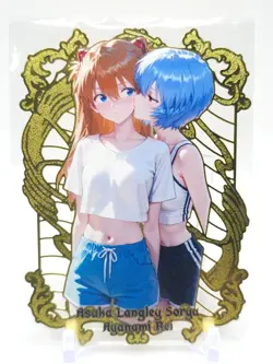 Goddess Story - Gold Metal Waifu Card - Asuka & Rei - NUMBERED 003/100 - Image 1