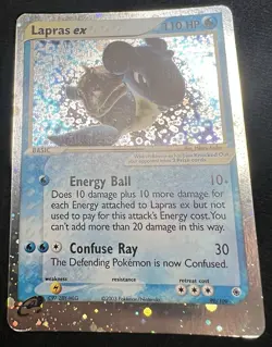Lapras ex 99/109 Ruby and Sapphire Holo Pokemon Card - LP - Image 2