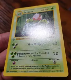 Ivysaur 30/102 1st Edition Base Set Shadowless Uncommon Pokemon Card VLP - Image 4