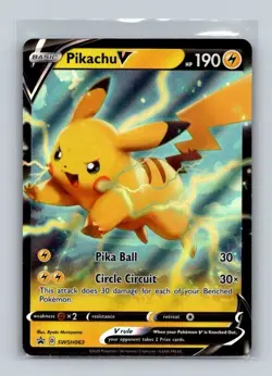 Pikachu V Promo SWSH: Sword & Shield Promo Cards SWSH063 Lightning Holofoil Poke - Image 1