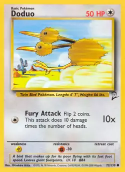 Doduo 72/130 Common | Base Set 2 | Pokemon Card - Image 1