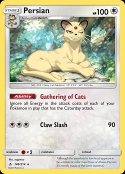 Persian 148/214 Rare | Unbroken Bonds | Pokemon Card - Image 1