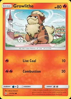 Growlithe 21/214 Common | Unbroken Bonds | Pokemon Card - Image 1