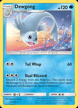 Dewgong 45/214 Rare | Unbroken Bonds | Pokemon Card - Image 1
