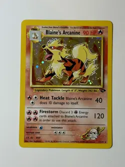 Pokemon TCG Blaine's Arcanine Gym Challenge Holo Card Unlimited Rare LP(+) - Image 2