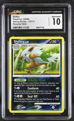 CGC 10 Shiftry 13/111 Reverse Holo Rising Rivals Pokemon Card - Image 1