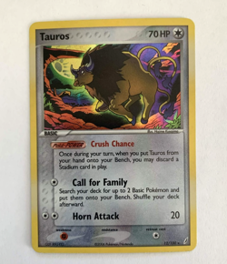 Pokemon Card • Tauros EX Crystal Guardians 12/100 Holo LP - Image 1