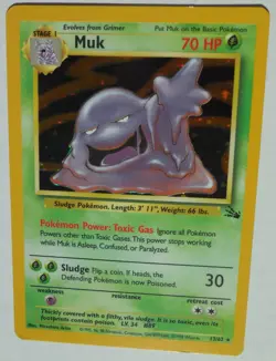 Muk 13/62 Rare Holo Fossil Set Pokemon Card LP - Image 1