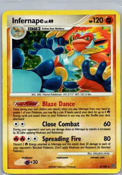 Pokemon Card TCG Infernape Holo Stormfront 3/100 - Image 1