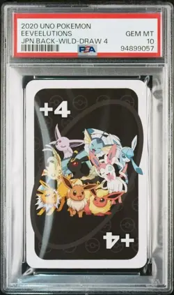 PSA 10 JAPANESE POKEMON EEVEELUTIONS WILD DRAW 4 UNO CARD 2020 GEM MINT 197B - Image 1