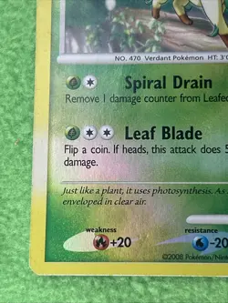 Pokemon TCG Card Game Leafeon 24/100 Majestic Dawn Reverse Holo Burger King - Image 5