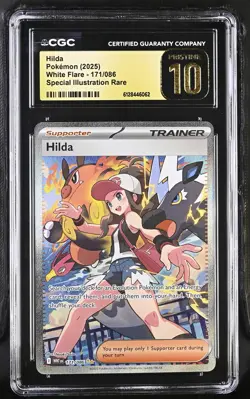 CGC Pristine 10 Hilda 171/086 SIR White Flare Pokemon Card - Image 1
