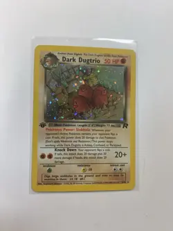 Pokemon Dark Dugtrio TCG 1st Edition Team Rocket Holo Card 6/82 Rare LP - Image 1