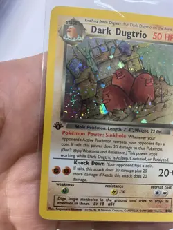 Pokemon Dark Dugtrio TCG 1st Edition Team Rocket Holo Card 6/82 Rare LP - Image 3