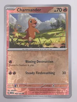 Charmander 004/165 Scarlet & Violet Reverse Holo Pokemon Card English NM - Image 1