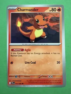 Charmander 011/094 Phantasmal Flames Regular Pokemon Card Off-Center/ MiscutU! - Image 1