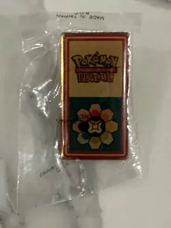 Sealed Pokemon League Kanto Gym Badge Pin 2000 WOTC Card Nintendo Rainbow Erika - Image 1