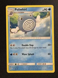 Poliwhirl SM, Sun and Moon Base Set 31/149 NM English Pokemon Card - Image 1
