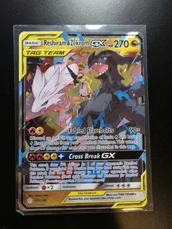 Reshiram & Zekrom GX 157/236 Cosmic Eclipse Ultra Rare Pokemon Card - NM - Image 1