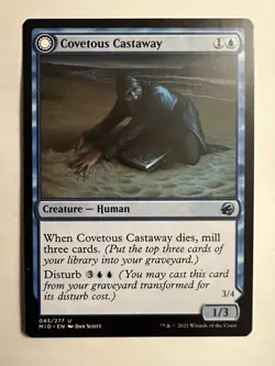 MTG, Covetous Castaway/Ghostly Castigator, Innistrad: Midnight Hunt 045/277 - Image 1