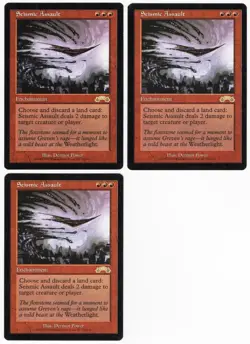 Seismic Assault x3 3x 1998 Exodus Red Rare Enchantment MTG NM AZ1 - Image 1