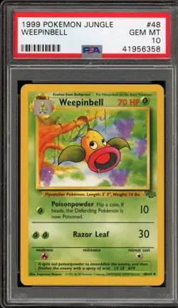 Pokemon Weepinbell Jungle Unlimited #48 PSA 10 Gem Mint - Image 1