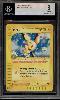 Pokemon Pichu Expedition Holo Rare #22 BGS 8 - Image 1