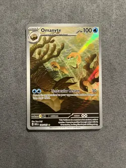 Pokemon 151 Omanyte 180/165 Sv: Scarlet & Violet Illustration Rare Holo Card - Image 1