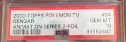 2000 Topps Pokemon #94 Gengar Silver Foil Series 2 PSA 10 GEM MINT (POP 40) - Image 2