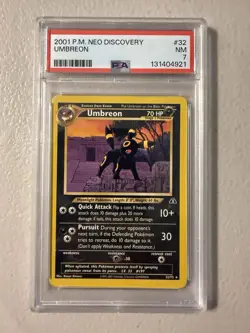 Pokemon TCG Neo Discovery Umbreon Card 32/75 Vintage 2001 PSA 7 - Image 1
