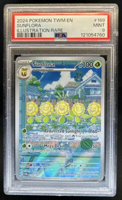 2024 Pokemon Twilight Masquerade Sunflora Illustration Rare #169/167 PSA 9 - Image 1