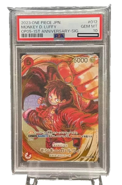 PSA 10 Luffy ST01-012 OP-05 Eiichiro Oda signed - One Piece Card Japanese TCG - Image 1
