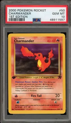 Pokemon Charmander Team Rocket 1st Edition #50 PSA 10 Gem Mint - Image 1