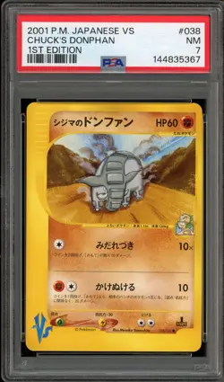 Pokemon Chuck's Donphan VS 1st Edition Japanese #038 PSA 7 - Image 1