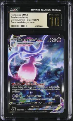 CGC Pristine 10 Hatterene VMAX GG47/GG70 Crown Zenith Pokemon Card - Image 1