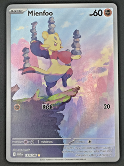 Pokemon Mienfoo 133/086 Illustration Rare Sv: White Flare Full Art NM - Image 1