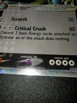 Pokemon Tyranitar EX 17/17 Holo Ultra Rare Pop Series - Image 3