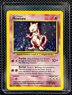 1999 Pokemon TCG Mewtwo Base Set Holo Unlimited Rare Card 10/102 - Image 1