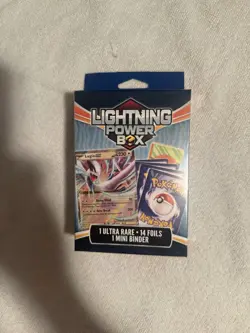 Pokemon Lightning Power Box, 1 Ultra Rare, 14 Foils, And 1 Mini Binder - NEW - Image 3