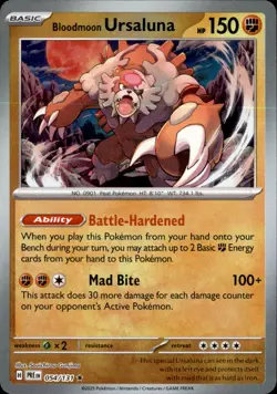Bloodmoon Ursaluna (Master Ball Pattern) 054/131 - Pokemon Prismatic Evolutions - Image 1