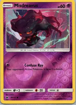 Pokemon TCG Misdreavus 39/111 Crimson Invasion Rev Holo NM - Image 1