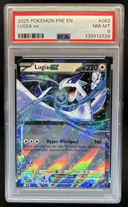 2025 Pokemon Prismatic Evolutions Lugia ex #082/131 PSA 8 - Image 1
