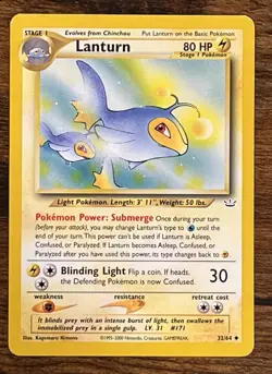 Pokemon Card Lot Of 2 Chinchou 42/64 And Lanturn 32/64 LP - Image 5