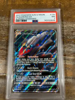 POKEMON 2017 Sun Moon Burning Shadows Full Art DARKRAI GX #139 PSA 7 RARE - Image 1
