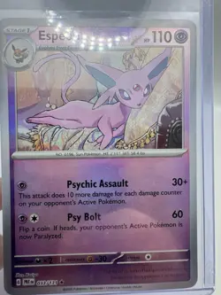 MASTER BALL Pokemon Espeon Sv: Prismatic Evolutions Rare #033/131 110 HP 2025 - Image 1