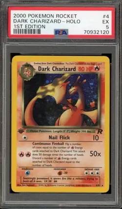 Pokemon Dark Charizard Team Rocket 1st Edition Holo Rare #4 PSA 5 - Image 1
