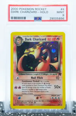 PSA 9 DARK CHARIZARD 4/82 Holo Rare Team Rocket 2000 WOTC - Pokemon Card - Image 1
