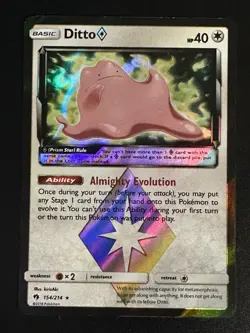 Ditto Prism Star 154/214 Pokemon Lost Thunder Rare Holo LP - Image 1
