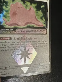 Ditto Prism Star 154/214 Pokemon Lost Thunder Rare Holo LP - Image 3